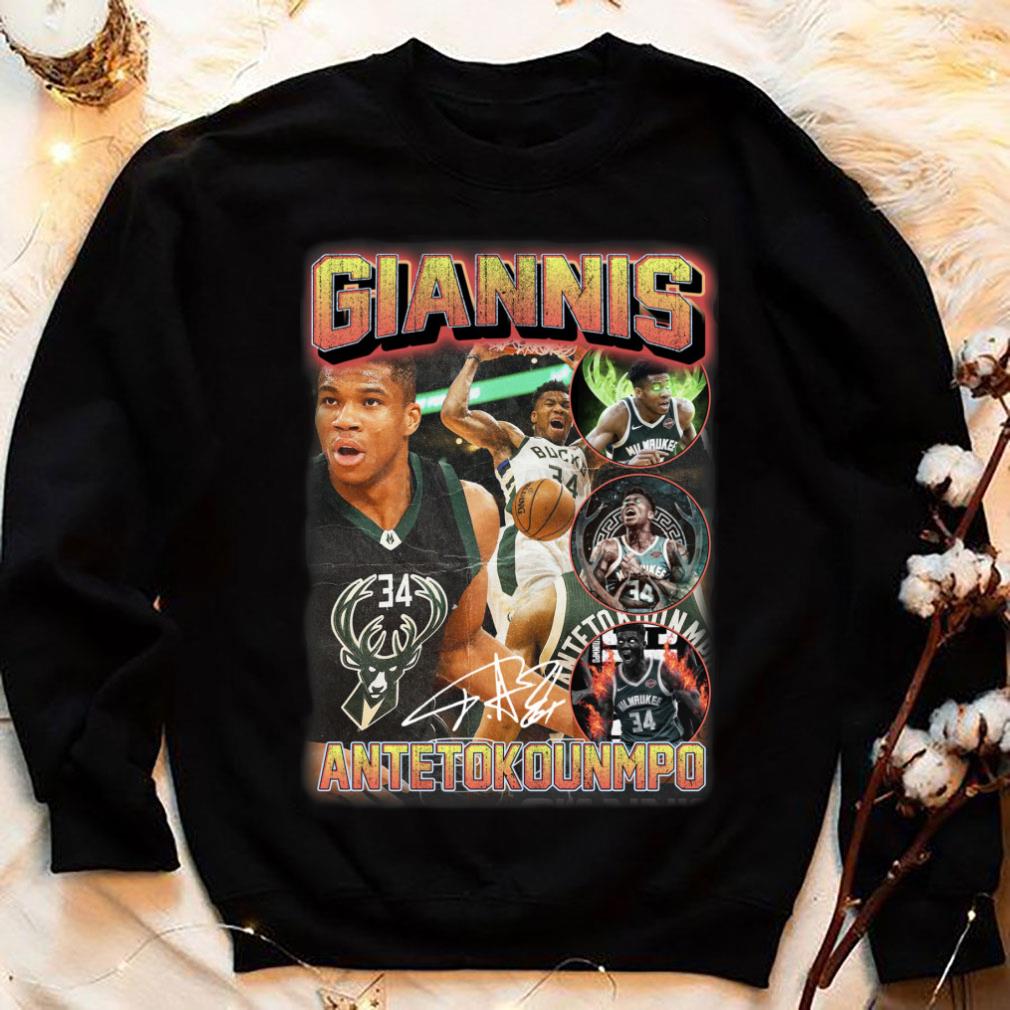 Milwaukee Bucks Giannis Antetokounmpo Signature Shirt, hoodie, sweater ...