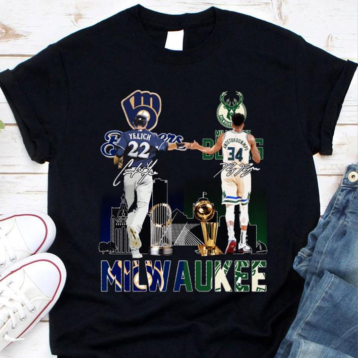 Best Milwaukee Sports Teams Christian Yelich Giannis Antetokounmpo Signatures Shirt Milwaukee Sports Teams Christian Yelich Giannis Antetokounmpo Signatures Shirt 1 - Best Milwaukee Sports Teams Christian Yelich Giannis Antetokounmpo Signatures Shirt