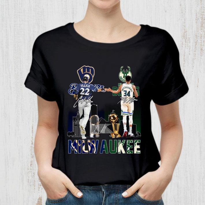 Best Milwaukee Sports Teams Christian Yelich Giannis Antetokounmpo Signatures Shirt Milwaukee Sports Teams Christian Yelich Giannis Antetokounmpo Signatures Shirt 2 - Best Milwaukee Sports Teams Christian Yelich Giannis Antetokounmpo Signatures Shirt