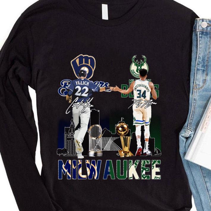 Best Milwaukee Sports Teams Christian Yelich Giannis Antetokounmpo Signatures Shirt Milwaukee Sports Teams Christian Yelich Giannis Antetokounmpo Signatures Shirt 4 - Best Milwaukee Sports Teams Christian Yelich Giannis Antetokounmpo Signatures Shirt