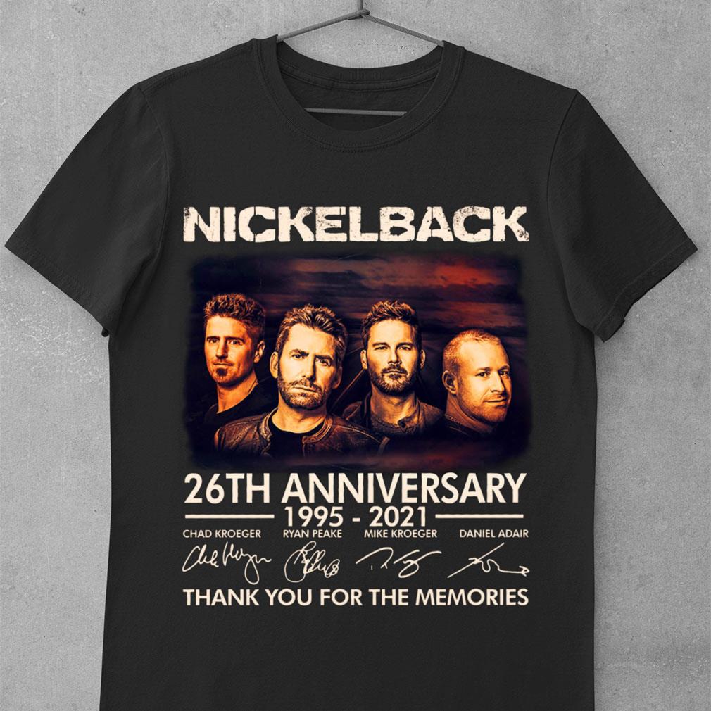 Hot Nickelback band rock 26th anniversary 1995-2021 signatures thank you for the memories shirt Nickelback band rock 26th anniversary 1995 2021 signatures thank you for the memories shirt 1 - Hot Nickelback band rock 26th anniversary 1995-2021 signatures thank you for the memories shirt