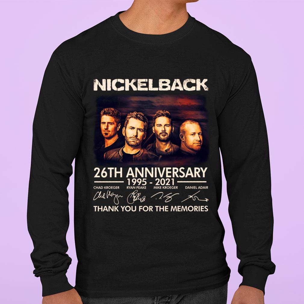Hot Nickelback band rock 26th anniversary 1995-2021 signatures thank you for the memories shirt Nickelback band rock 26th anniversary 1995 2021 signatures thank you for the memories shirt 3 - Hot Nickelback band rock 26th anniversary 1995-2021 signatures thank you for the memories shirt