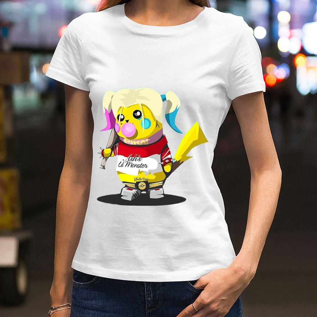 Premium Pikachu mashup Harley Quinn Ash's Lil Monster Shirt Pikachu mashup Harley Quinn Ash s Lil Monster Shirt 2 - Premium Pikachu mashup Harley Quinn Ash's Lil Monster Shirt