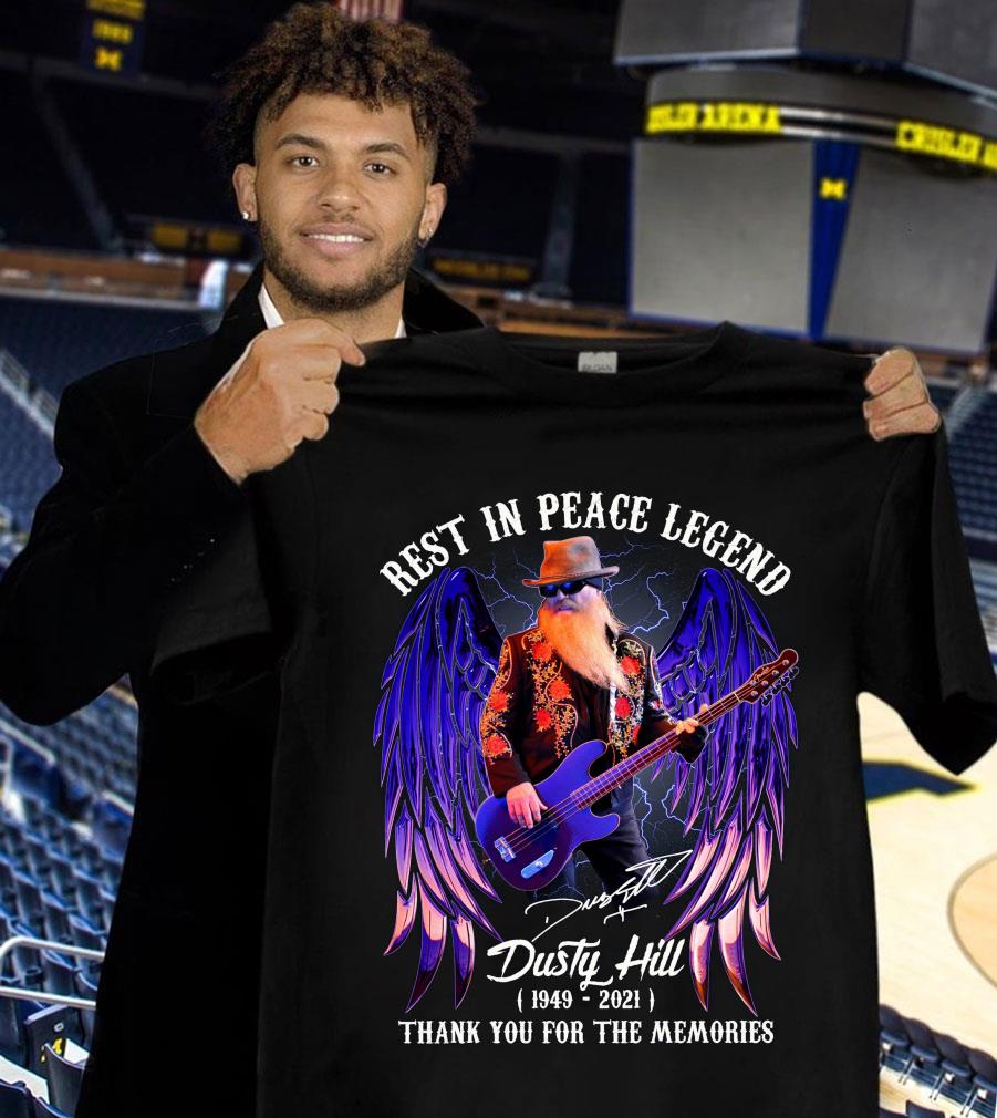 Hot Rest In Peace Legend Dusty Hill RIP 1949-2021 signature thank you for the memories shirt