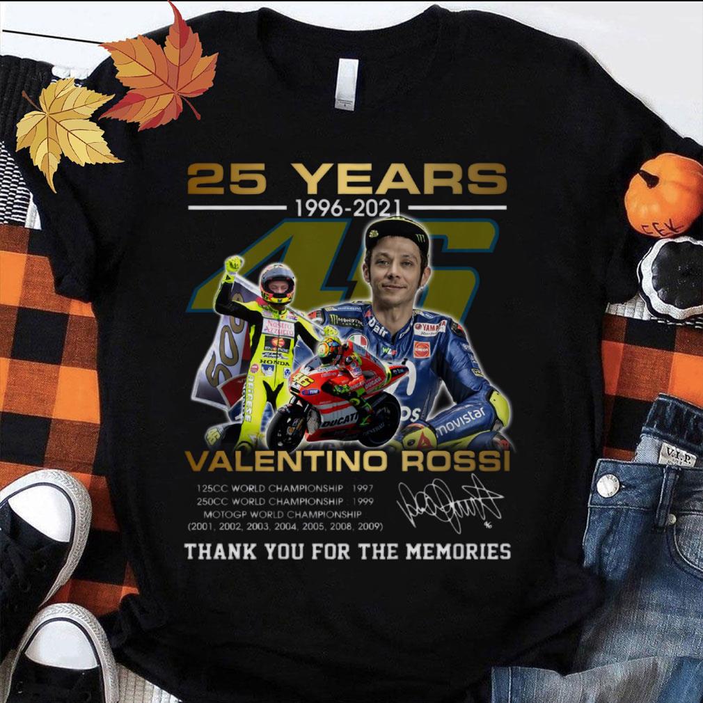 Premium Thank Memories VR46 Valentino Rossi 25 years 1996-2021 MotoGP World Championship Shirt Thank Memories VR46 Valentino Rossi 25 years 1996 2021 MotoGP World Championship Shirt 1 - Premium Thank Memories VR46 Valentino Rossi 25 years 1996-2021 MotoGP World Championship Shirt