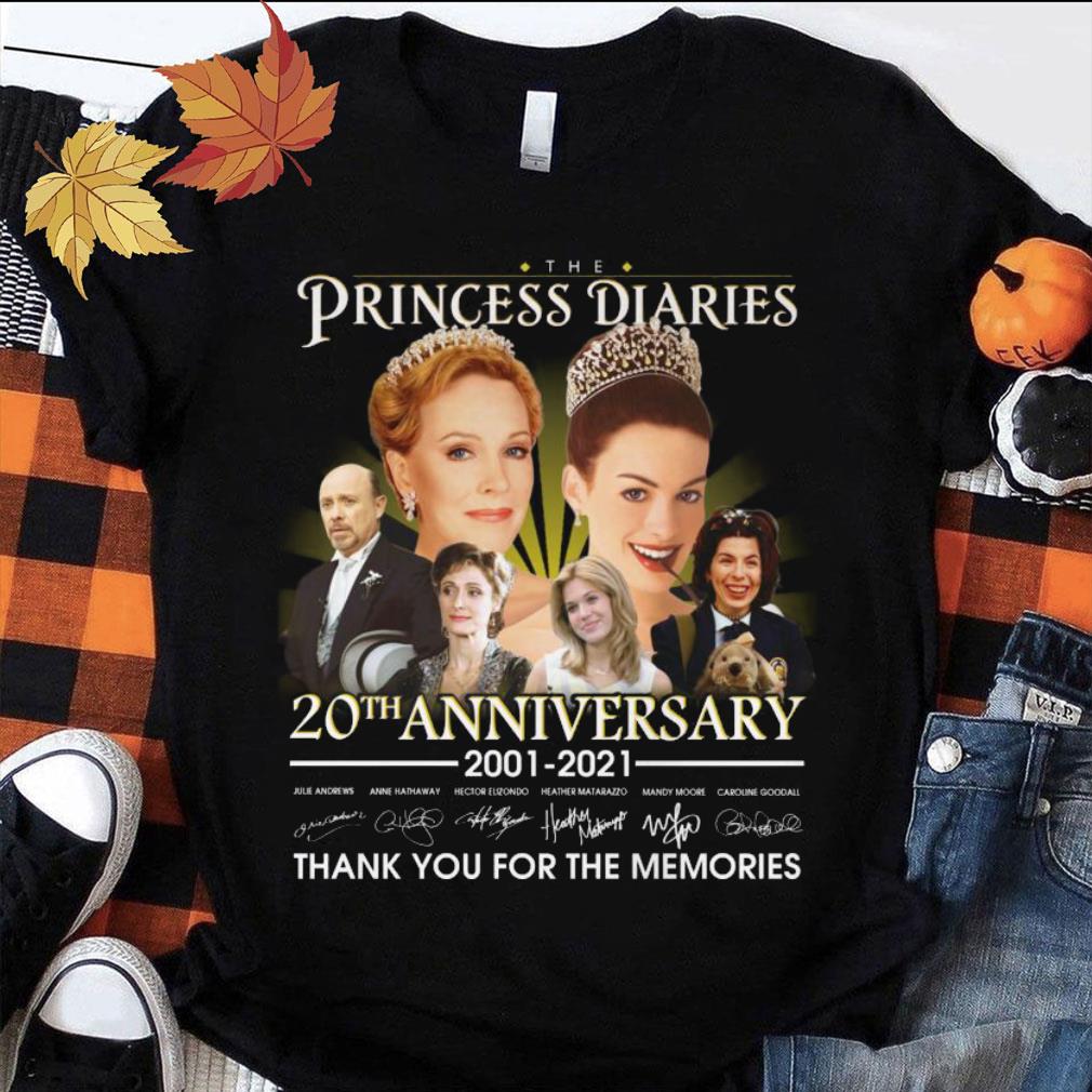 Original The Princess Diaries 20th anniversary 2001-2021 signatures thank you for the memories shirt The Princess Diaries 20th anniversary 2001 2021 signatures thank you for the memories shirt 1 - Original The Princess Diaries 20th anniversary 2001-2021 signatures thank you for the memories shirt