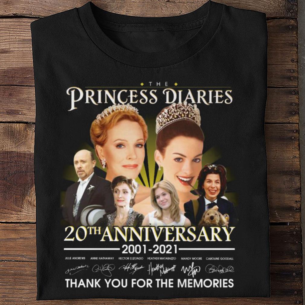 Original The Princess Diaries 20th anniversary 2001-2021 signatures thank you for the memories shirt The Princess Diaries 20th anniversary 2001 2021 signatures thank you for the memories shirt 2 - Original The Princess Diaries 20th anniversary 2001-2021 signatures thank you for the memories shirt