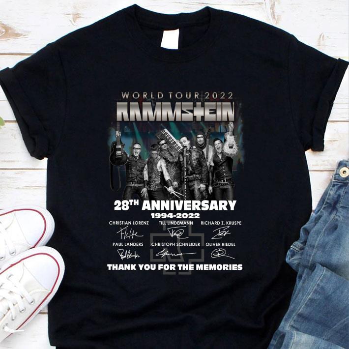 Best 28th anniversary 1994-2022 Rammstein World Tour 2022 thank you for the memories signatures shirt 28th anniversary 1994 2022 Rammstein World Tour 2022 thank you for the memories signatures shirt 1 - Best 28th anniversary 1994-2022 Rammstein World Tour 2022 thank you for the memories signatures shirt