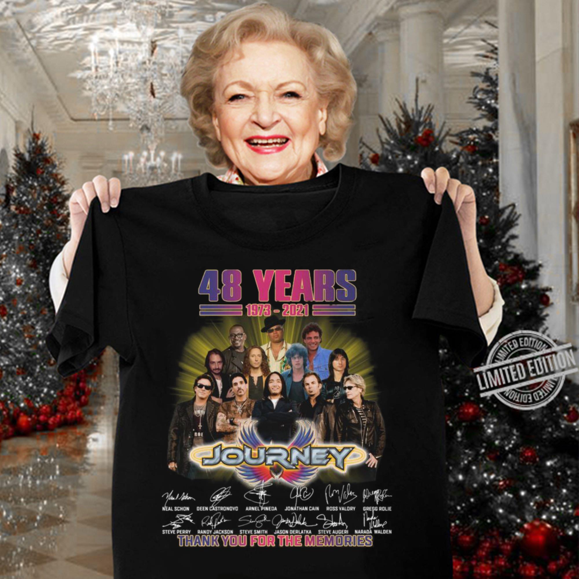 Awesome 48 years 1973-2021 Journey band rock member signatures thank memories shirt 48 years 1973 2021 Journey band rock member signatures thank memories shirt 3 - Awesome 48 years 1973-2021 Journey band rock member signatures thank memories shirt