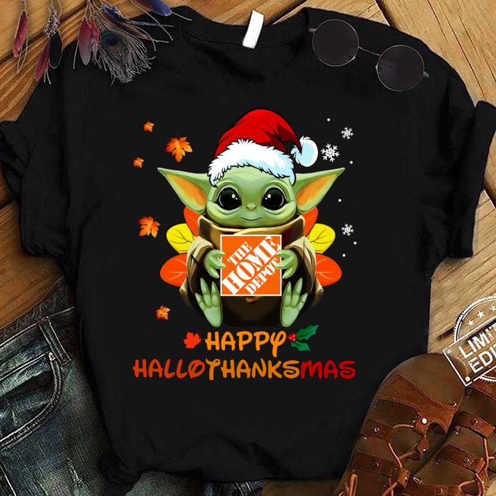 Official Baby Yoda Mashup The Home Depot Happy Hallothanksmas Shirt, Halloween, Thanksgiving, Christmas