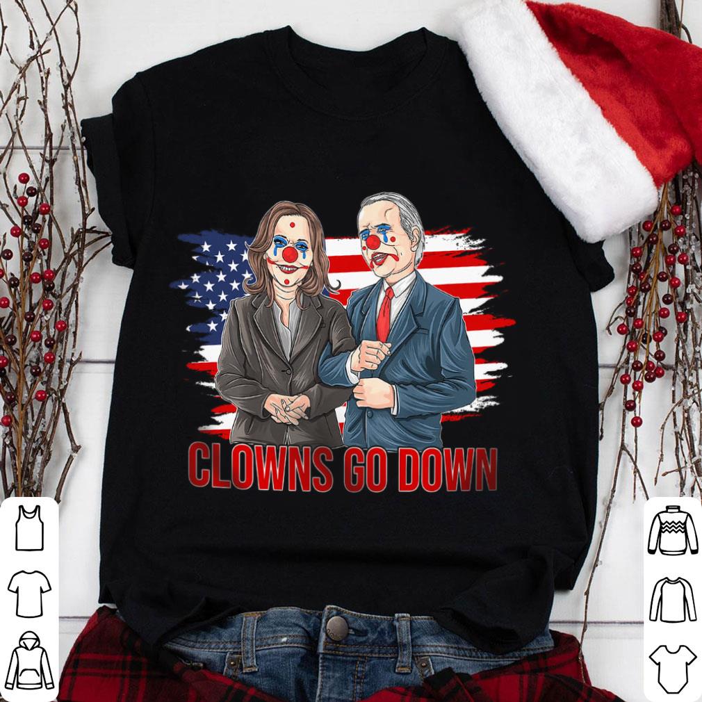 Awesome Biden Harris Clowns Go Down American Flag Halloween Shirt