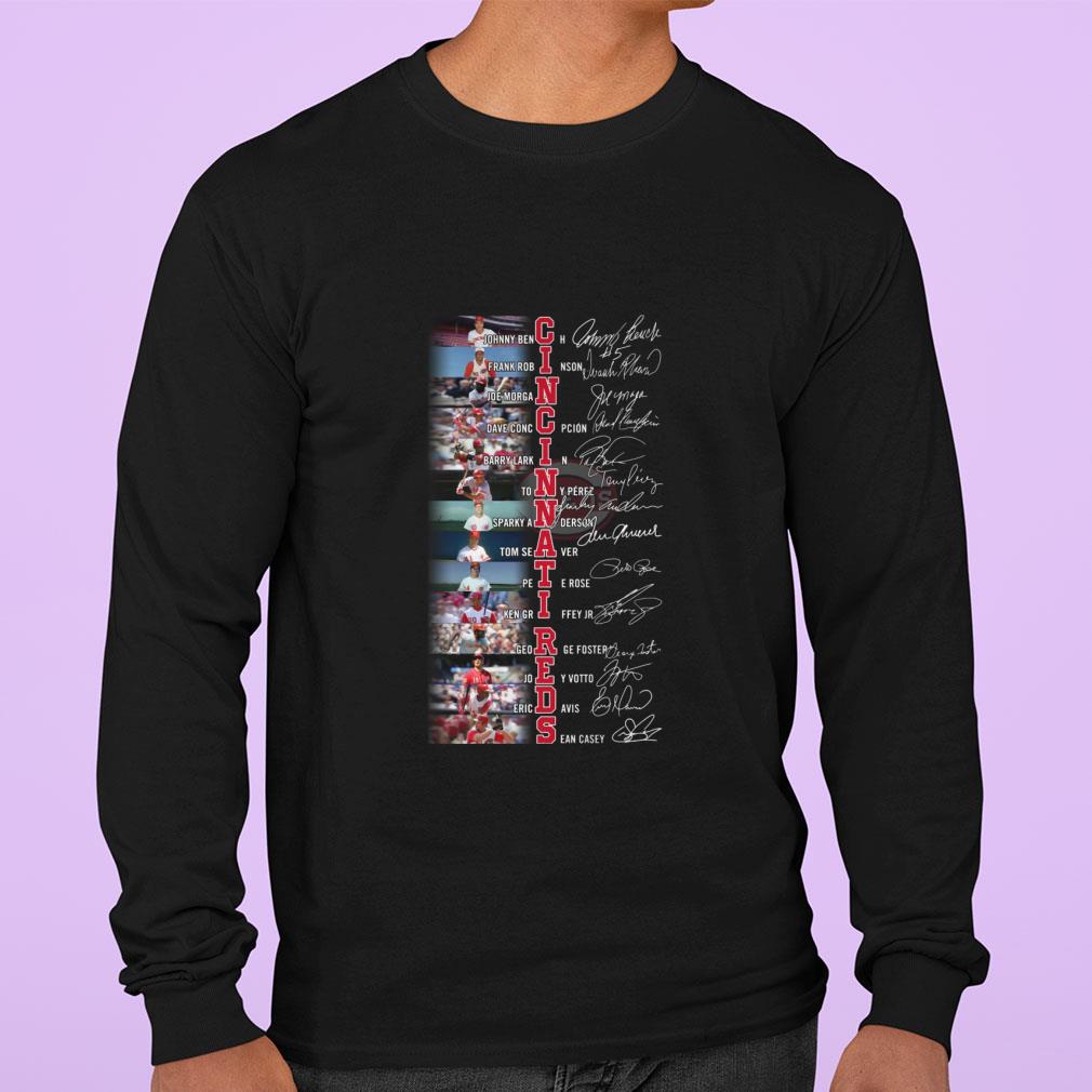 Official Cincinnati Reds best players signatures shirt, Johnny Bench, Frank Robinson, Joey Votto, Barry Larkin Cincinnati Reds best players signatures shirt Johnny Bench Frank Robinson Joey Votto Barry Larkin 3 - Official Cincinnati Reds best players signatures shirt, Johnny Bench, Frank Robinson, Joey Votto, Barry Larkin