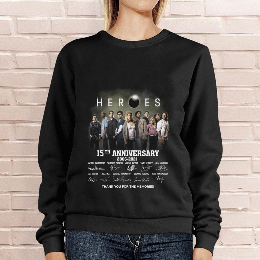 Premium Heroes 15th anniversary 2006-2021 thank you for the memories signatures shirt Heroes 15th anniversary 2006 2021 thank you for the memories signatures shirt 4 - Premium Heroes 15th anniversary 2006-2021 thank you for the memories signatures shirt