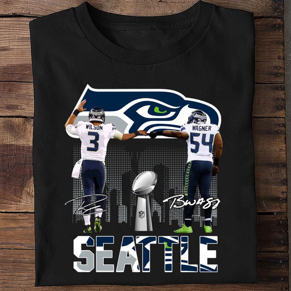Official Seattle Seahawks Russell Wilson Bobby Wagner Signatures Shirt Seattle Seahawks Russell Wilson Bobby Wagner Signatures Shirt 2 - Official Seattle Seahawks Russell Wilson Bobby Wagner Signatures Shirt
