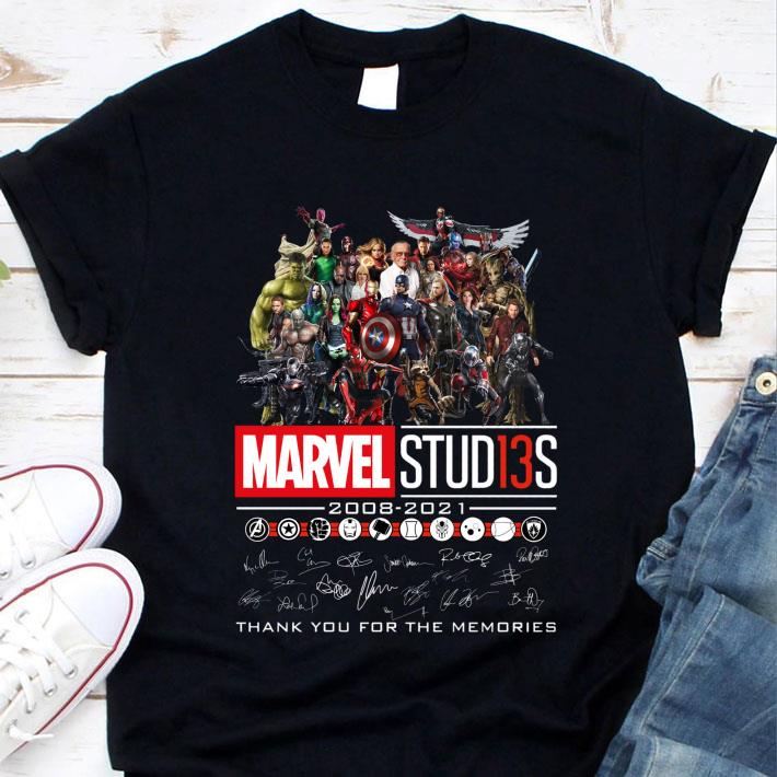 Best Stan Lee Avengers Marvel Stud13s 13th anniversary 2008-2021 signatures thank memories shirt