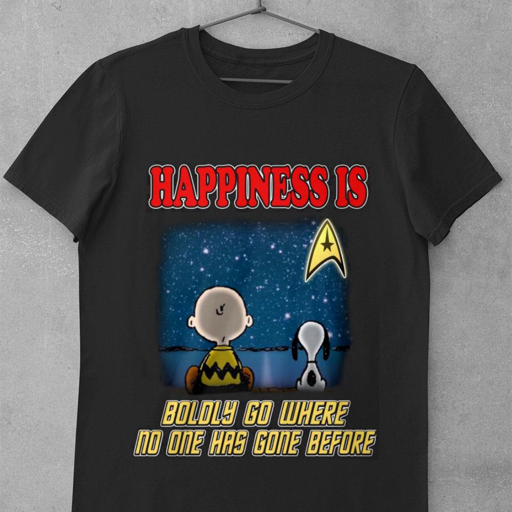 Official Star Trek Charlie Brown Snoopy Happiness Is Boldly Go Where No One Has Gone Before Shirt Star Trek Charlie Brown Snoopy Happiness Is Boldly Go Where No One Has Gone Before Shirt 1 - Official Star Trek Charlie Brown Snoopy Happiness Is Boldly Go Where No One Has Gone Before Shirt