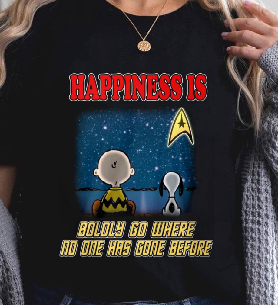 Official Star Trek Charlie Brown Snoopy Happiness Is Boldly Go Where No One Has Gone Before Shirt Star Trek Charlie Brown Snoopy Happiness Is Boldly Go Where No One Has Gone Before Shirt 2 - Official Star Trek Charlie Brown Snoopy Happiness Is Boldly Go Where No One Has Gone Before Shirt
