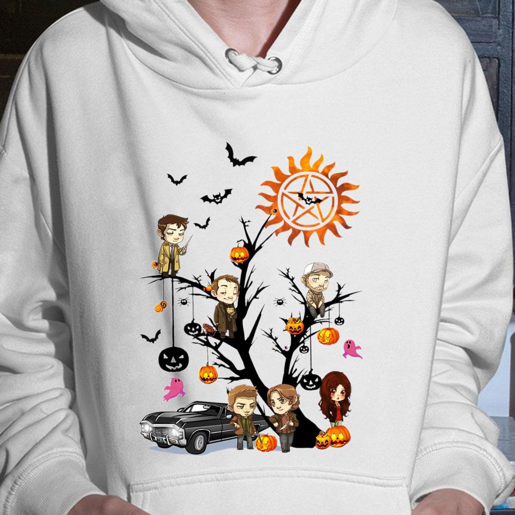 Premium Supernatural Characters Boo Ghost Pumpkin Halloween Tree Shirt Supernatural Characters Boo Ghost Pumpkin Halloween Tree Shirt 3 - Premium Supernatural Characters Boo Ghost Pumpkin Halloween Tree Shirt