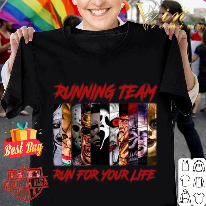 Original Halloween Running team run for your life horror movies characters shirt