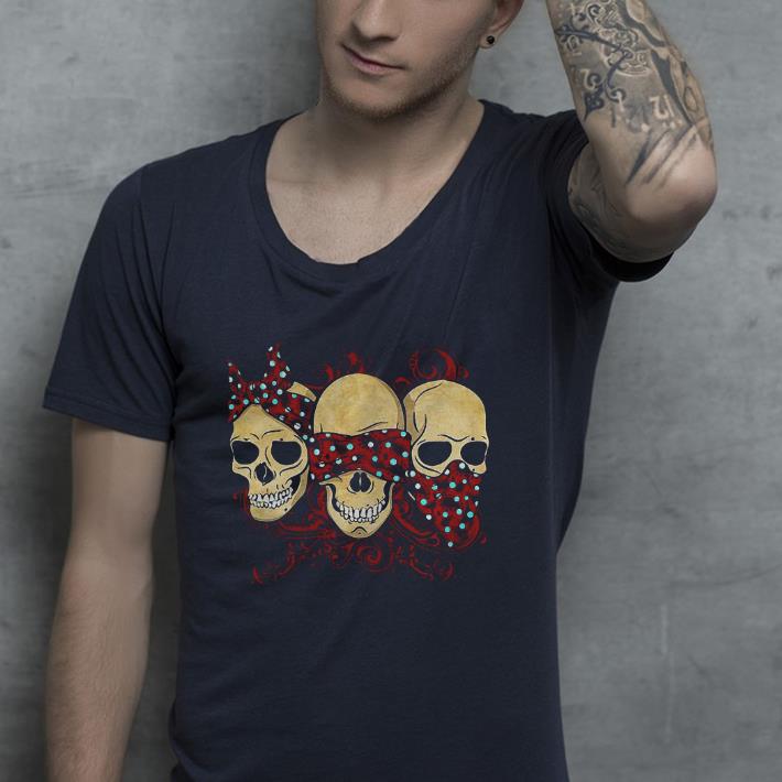 Three wise monkeys Drawing Calavera Skull shirt 4 - Three wise monkeys Drawing Calavera Skull shirt