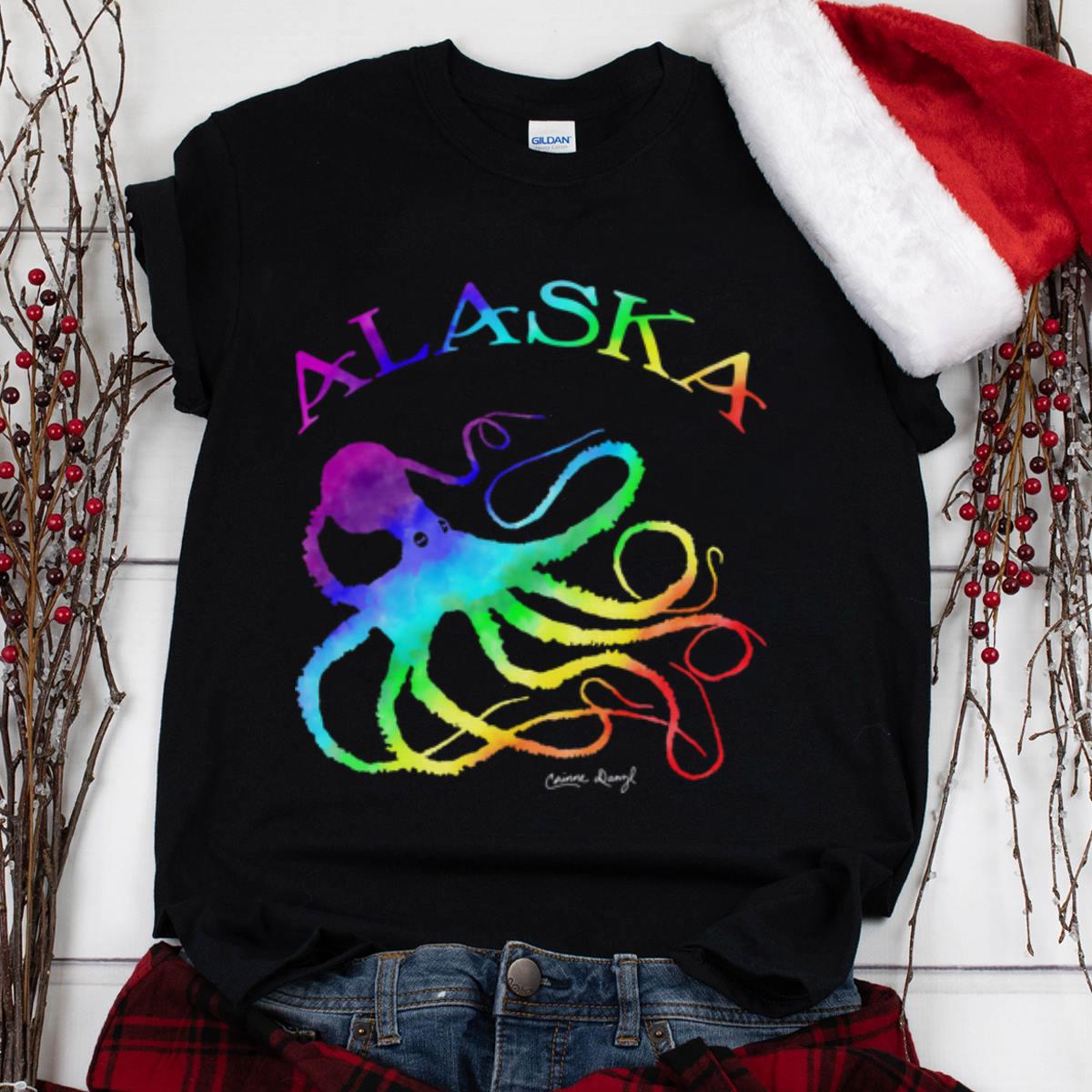The Best Gyotaku Rainbow Colored Octopus Alaska shirt 1 - The Best Gyotaku Rainbow Colored Octopus Alaska shirt