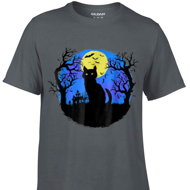 Awesome Black Cat at Night Halloween shirt 1 - Awesome Black Cat at Night Halloween shirt