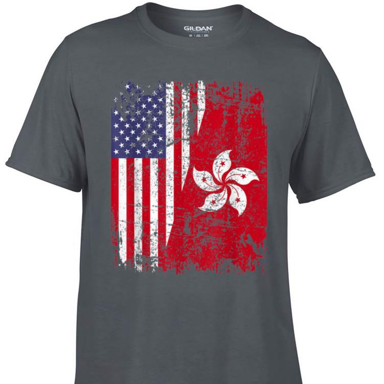 Awesome Hong Kong Half American Flag shirt 1 - Awesome Hong Kong Half American Flag shirt