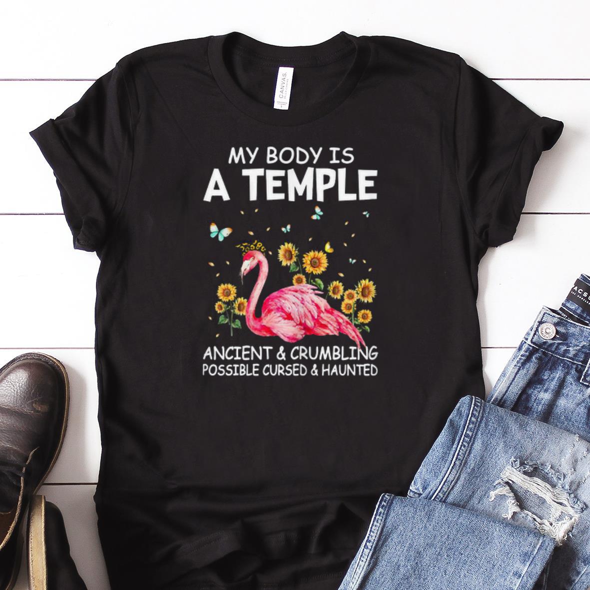 Awesome My Body A Temple Ancient And Crumbling Flamingo shirt 1 - Awesome My Body A Temple Ancient And Crumbling Flamingo shirt
