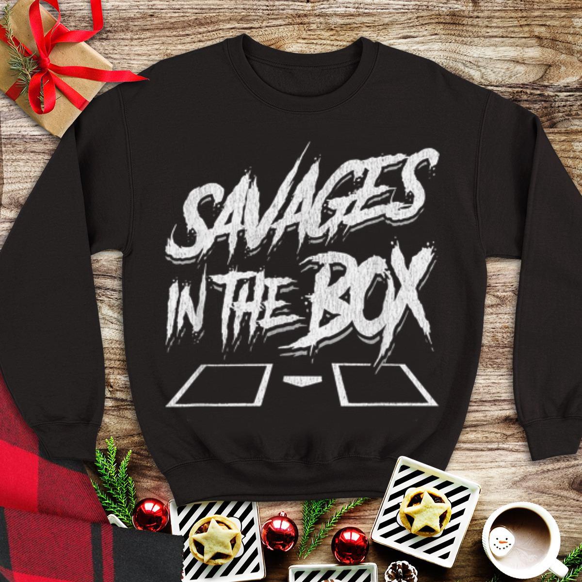 Awesome Savages In The Box Baseball shirt 1 - Awesome Savages In The Box Baseball shirt