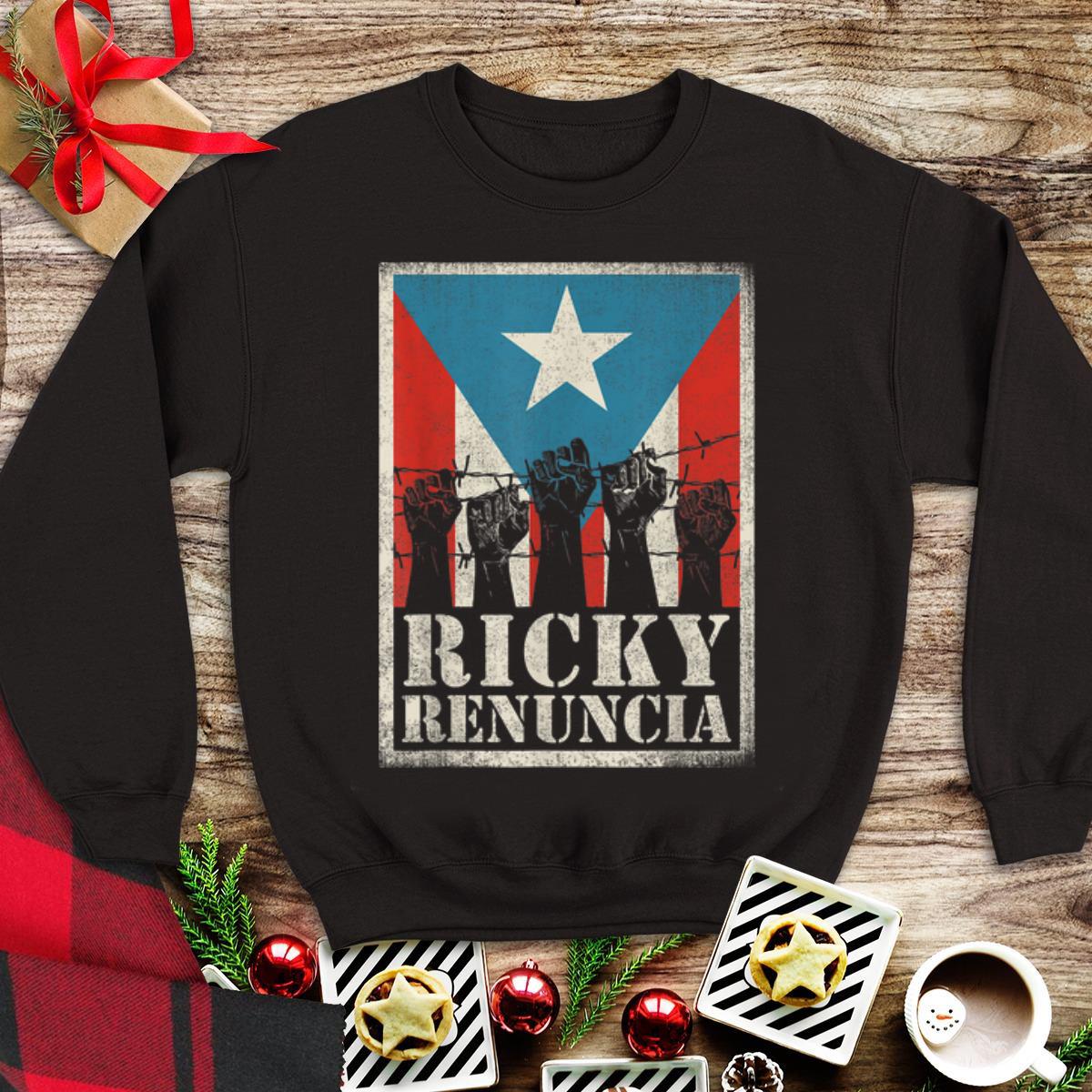 Awesome The fist barbed wire Ricky Renuncia Puerto Rico Flag shirt 1 - Awesome The fist barbed wire Ricky Renuncia Puerto Rico Flag shirt