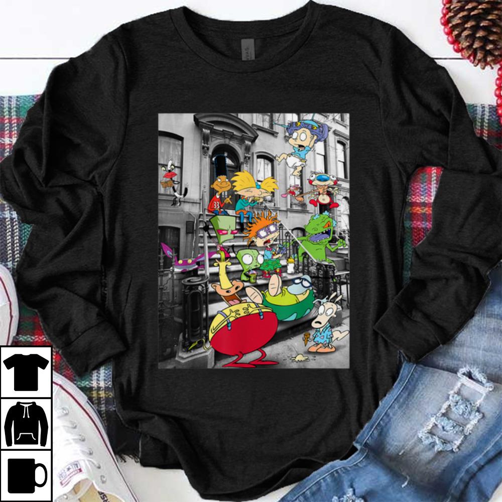 Funny Nickelodeon Classic Nicktoons Hanging On Stoop shirt 1 - Funny Nickelodeon Classic Nicktoons Hanging On Stoop shirt