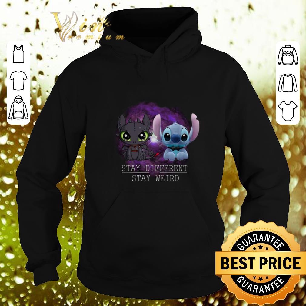Official Stitch and Night Fury Stay different stay weird Recovered shirt 4 - Official Stitch and Night Fury Stay different stay weird-Recovered shirt