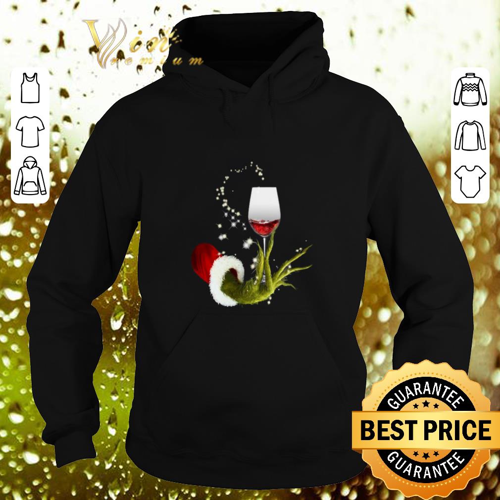 Cool Glitter Grinch holding wine glass Christmas shirt 4 - Cool Glitter Grinch holding wine glass Christmas shirt