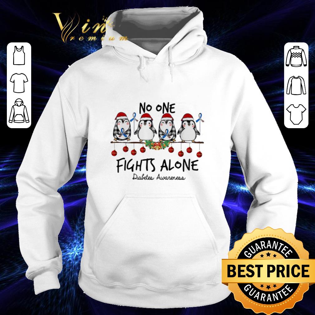 Official Penguins no one fights alone Diabetes Awareness Christmas shirt Official Penguins no one fights alone Diabetes Awareness Christmas shirt 4 - Official Penguins no one fights alone Diabetes Awareness Christmas shirt