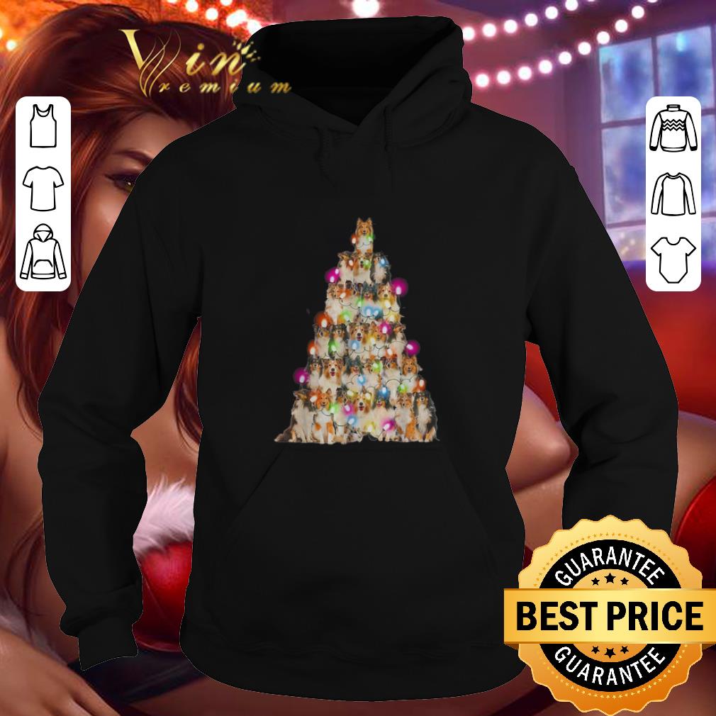 Nice Sheltie paws tree Christmas lights shirt 4 - Nice Sheltie paws tree Christmas lights shirt