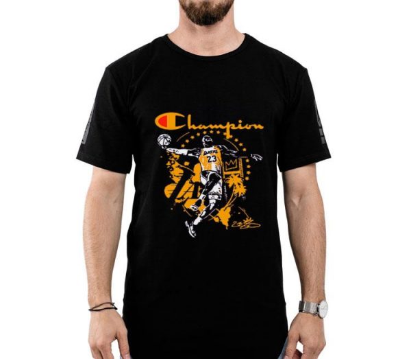 Nice Champion LeBron James Signature Los Angeles Lakers Shirt