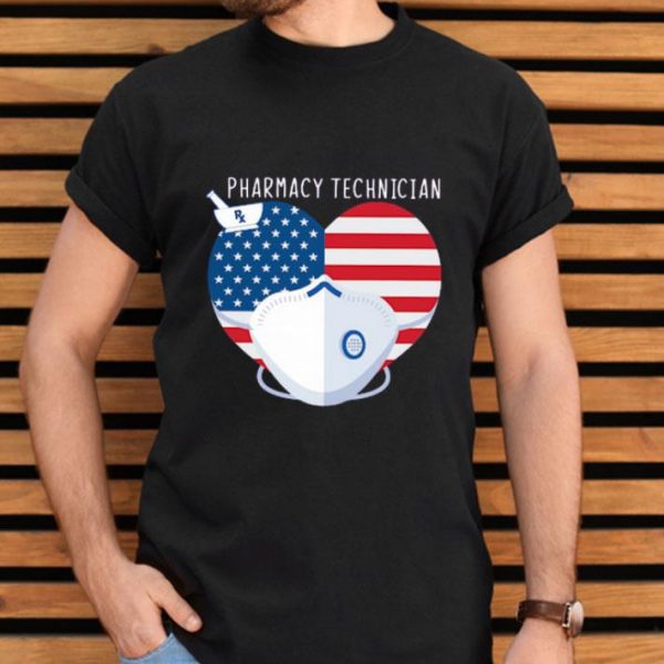 Nice America Pharmacy Technician Heart Face Mask Shirt