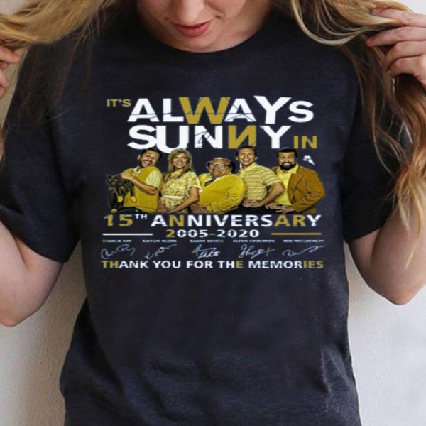 Top It’s Always Sunny In Philadelphia 15th Anniversary 2005 2020 Thank You For The Memories Signatures shirt