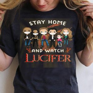 Stay Home And Watch Lucifer Characters Chibi Mask Covid-19 Shirt