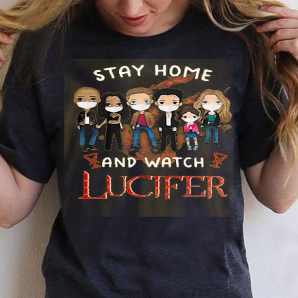 Stay Home And Watch Lucifer Characters Chibi Mask Covid-19 Shirt