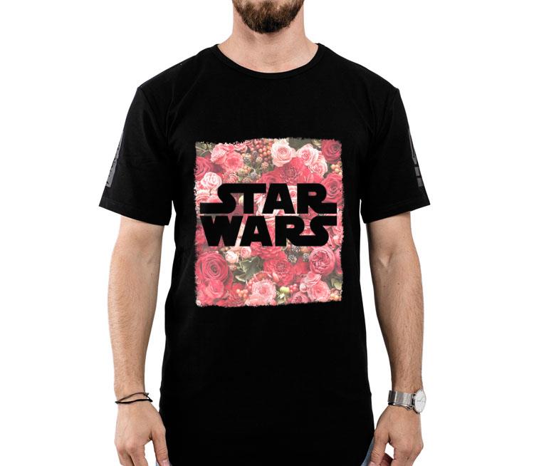 Star Wars Rose Floral Print Logo Fill Pattern Shirt