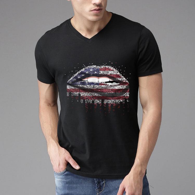 American Flag Sexy Biting Lip 4th Of July USA America Shirt Shirt