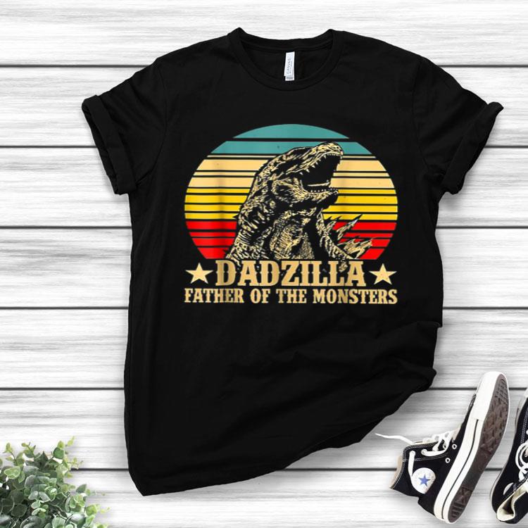 Dadzilla Father Of The Monsters Retro Vintage Sunset Shirt