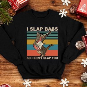 Cat I Slap Bass So I Don’t Slap You Vintage Mug Shirt