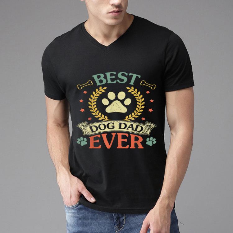 Best Dog Dad Ever Gift Father's Day Gift Paw Vintage Retro Shirt