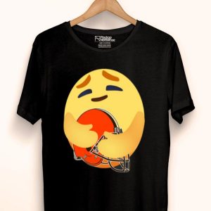 Love The Cleveland Browns Love Hug Care Emoji NFL Shirt
