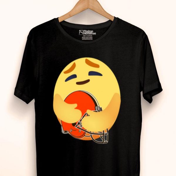 Love The Cleveland Browns Love Hug Care Emoji NFL Shirt