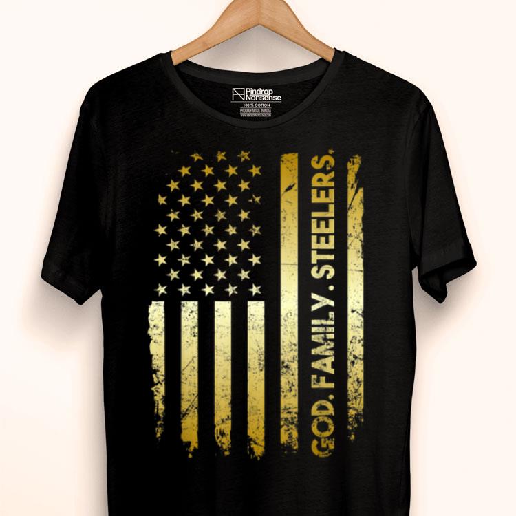 God Family Steelers Pro Us Flag Father's Day Dad Gift Shirt