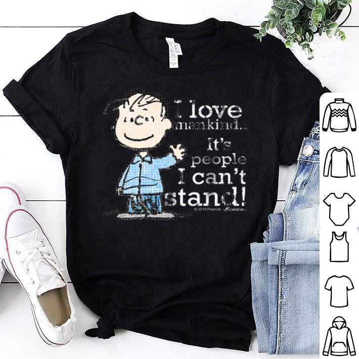 Peanuts Linus I Love Mankind It's People I Can't Stand Shirt