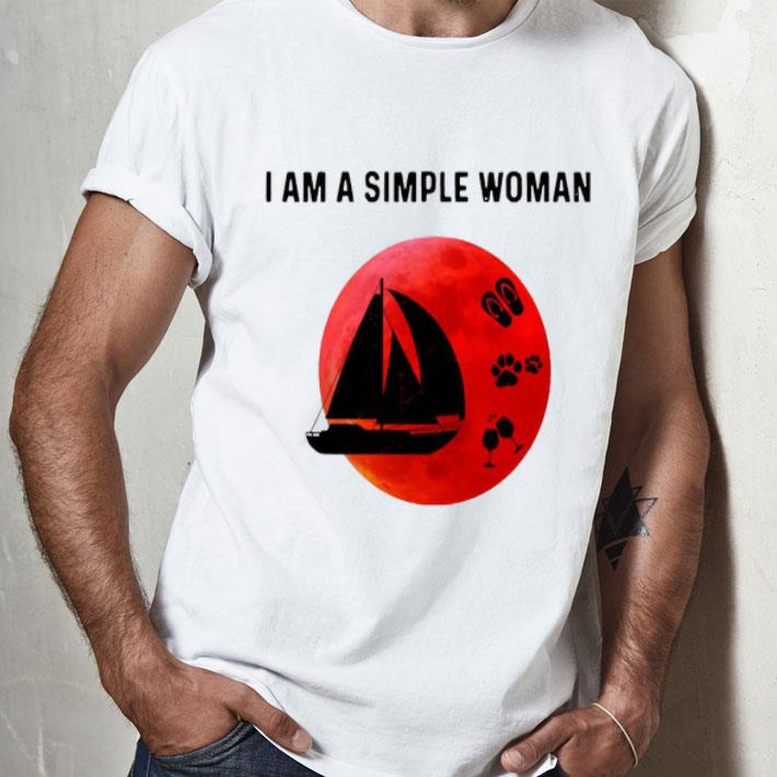 I Am A Simple Woman Sailboat Blood Moon Shirt